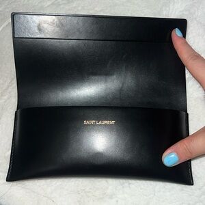 YSL Yves Saint Laurent Eyeglasses Sunglasses Case Black W Cloth